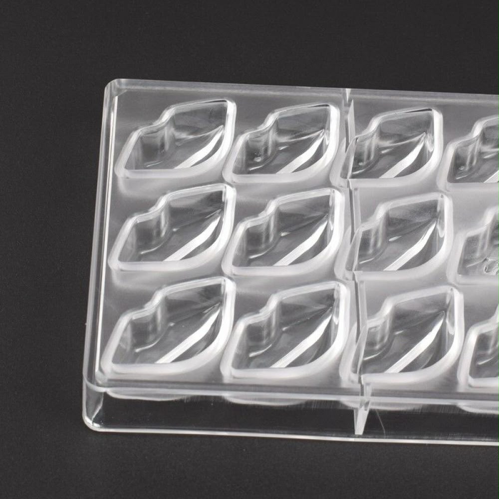 Lips Shape Polycarbonate Chocolate Mould - 21 Cavity Kiss Lips Bonbon