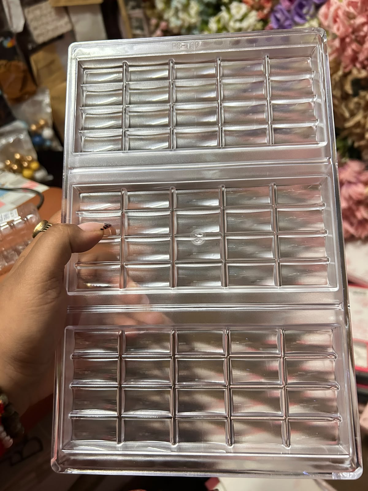 Kunafa Chocolate Bar Polycarbonate Mould - 10 mm Deep 3 Cavity