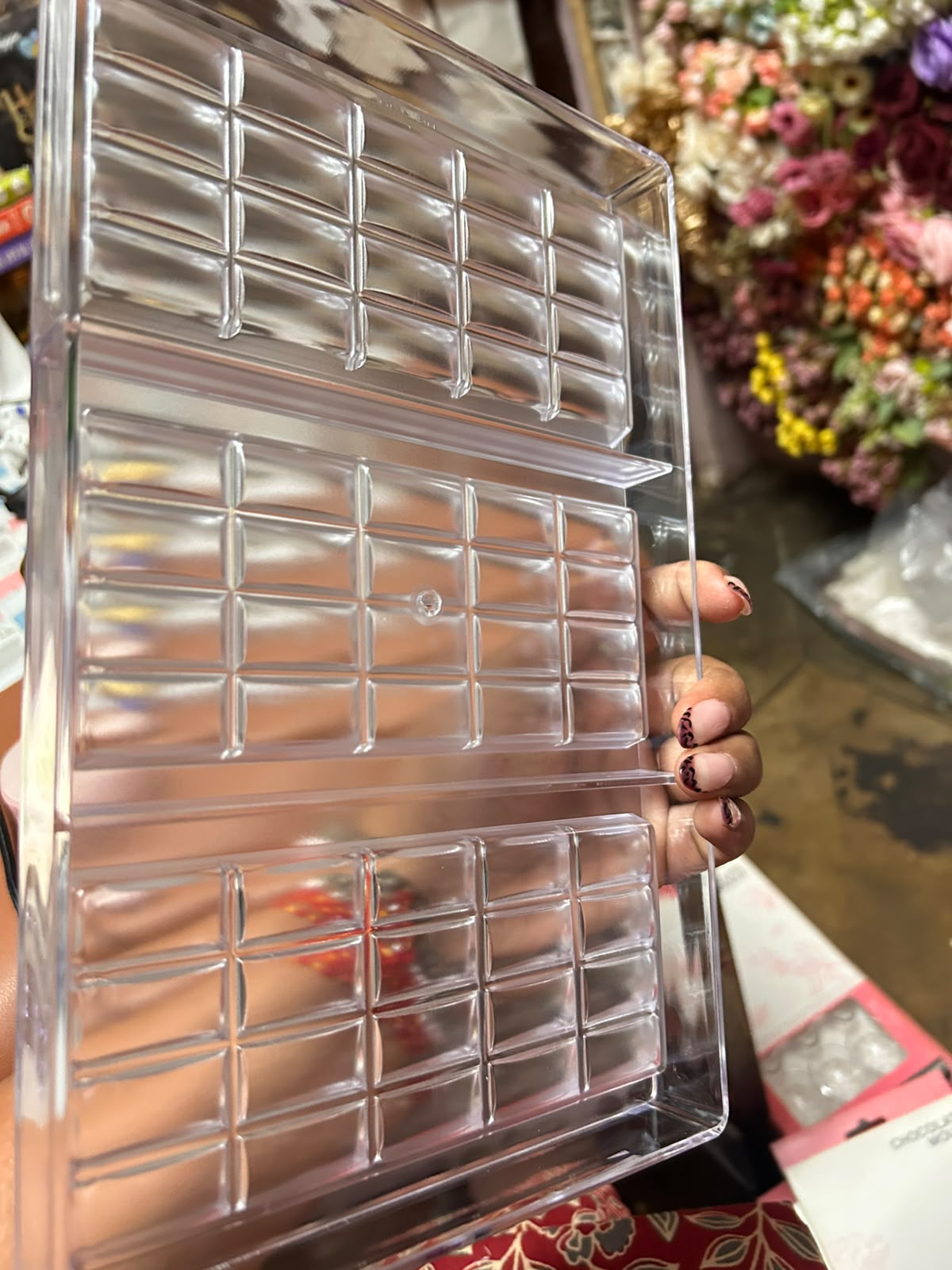 Kunafa Chocolate Bar Polycarbonate Mould - 10 mm Deep 3 Cavity