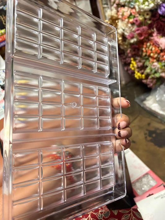 Kunafa Chocolate Bar Polycarbonate Mould - 10 mm Deep 3 Cavity