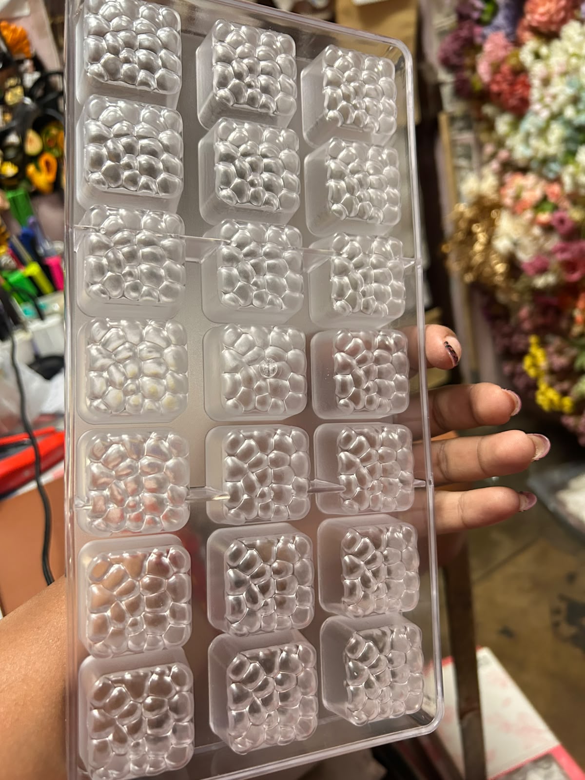 Kunafa Deep Bite Polycarbonate Chocolate Mould - 21 Cavity Square Bites