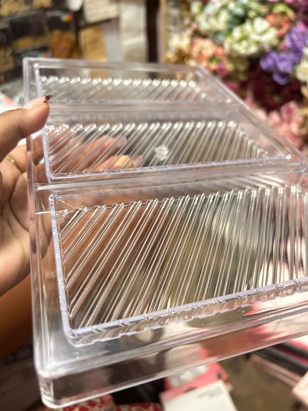 Deep Chocolate Bar Polycarbonate Mould - 3 Cavity Diagonal Stripe Design