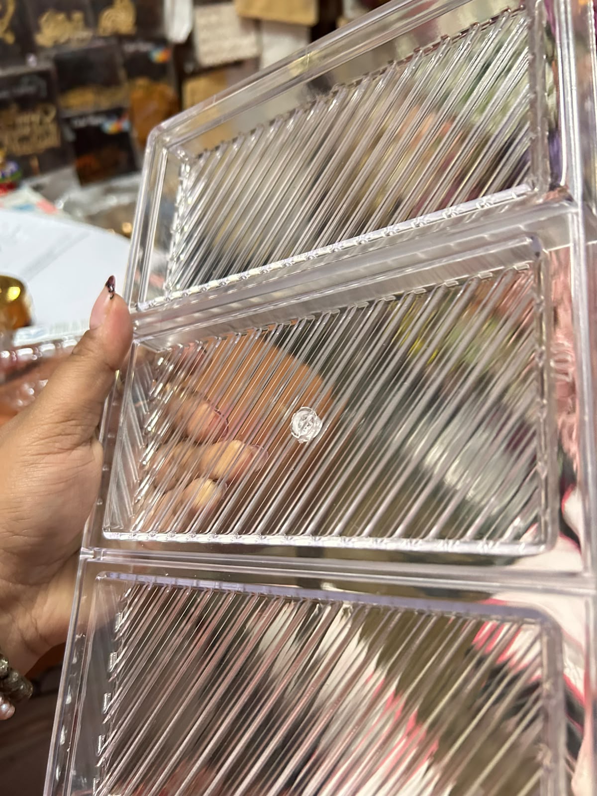 Deep Chocolate Bar Polycarbonate Mould - 3 Cavity Diagonal Stripe Design