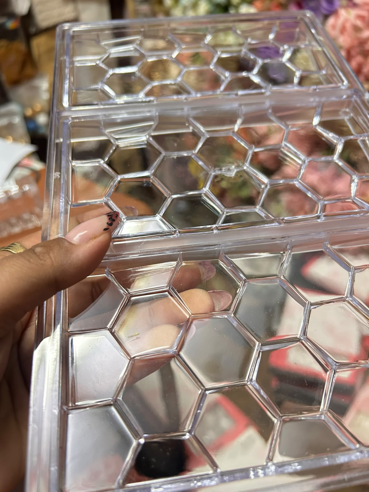 Honeycomb Chocolate Bar Polycarbonate Mould - 3 Cavity Hexagon Pattern