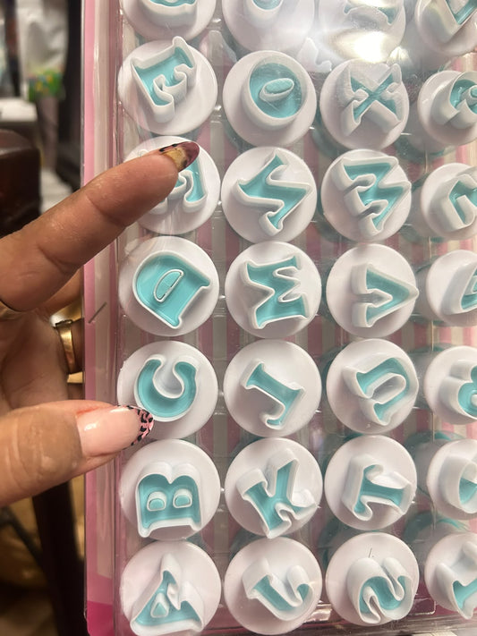 Alphabet and Number Plunger Cutters 36 Pieces - A to Z Letters and 0-9 Fondant Cookie Cutters