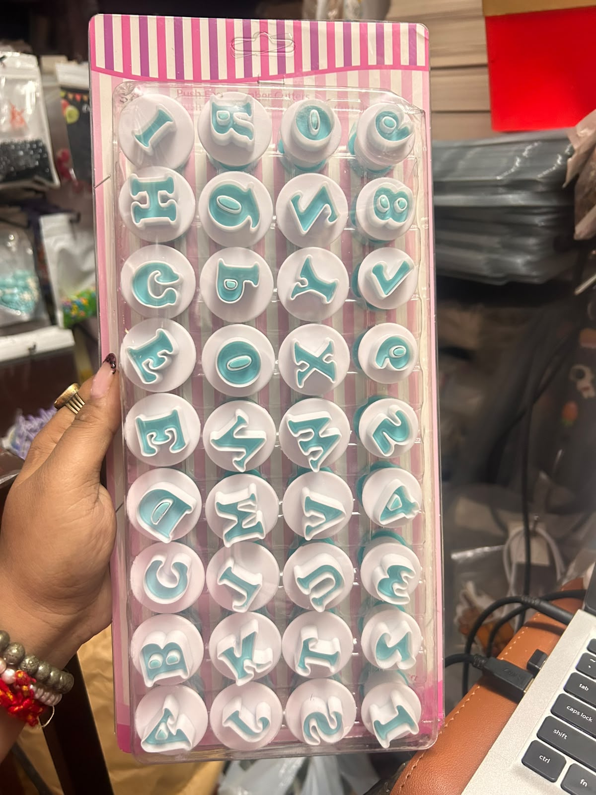 Alphabet and Number Plunger Cutters 36 Pieces - A to Z Letters and 0-9 Fondant Cookie Cutters
