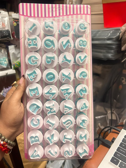 Alphabet and Number Plunger Cutters 36 Pieces - A to Z Letters and 0-9 Fondant Cookie Cutters