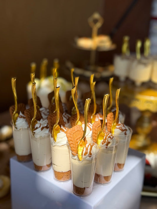 Golden Chrome Plastic Spoons - Pack of 50 Dessert Spoons 4 inch