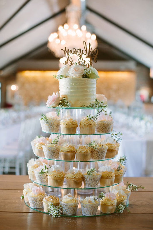 Tier Round Acrylic Cupcake Stand-Cake Stand-Dessert Stand, Cupcake Tower 5RFs (5 Tier with Base)