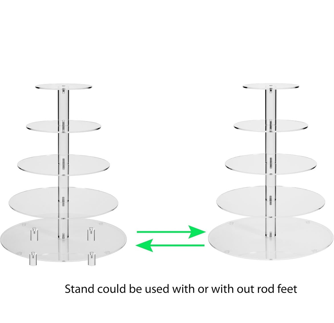Tier Round Acrylic Cupcake Stand-Cake Stand-Dessert Stand, Cupcake Tower 5RFs (5 Tier with Base)