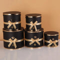 Round Flower Gift Box Set of 5 with Bow and Medallion - Bouquet, Hamper and Bobo Balloon Box