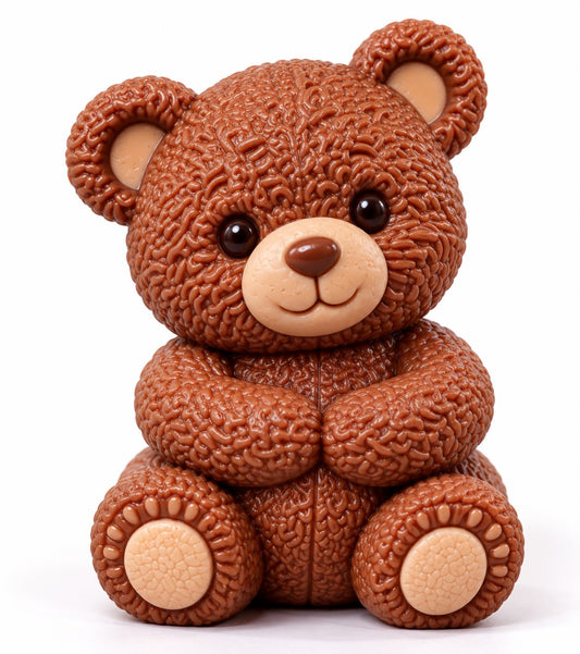 Deep Texture 2D Sitting Teddy Bear Silicone Mould - 7 x 4.5 x 2.5 cm