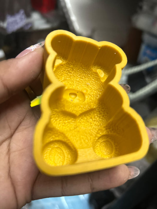 Deep Texture 2D Sitting Teddy Bear Silicone Mould - 7 x 4.5 x 2.5 cm