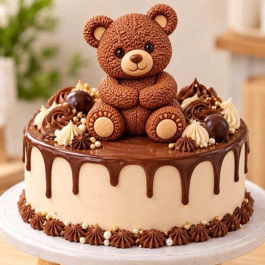 Deep Texture 2D Sitting Teddy Bear Silicone Mould - 7 x 4.5 x 2.5 cm