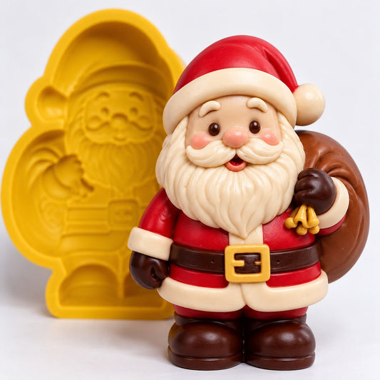 Santa Claus Silicone Mould - 8 x 6 x 2.5 cm for Christmas Cake, Chocolate, Candle and Resin