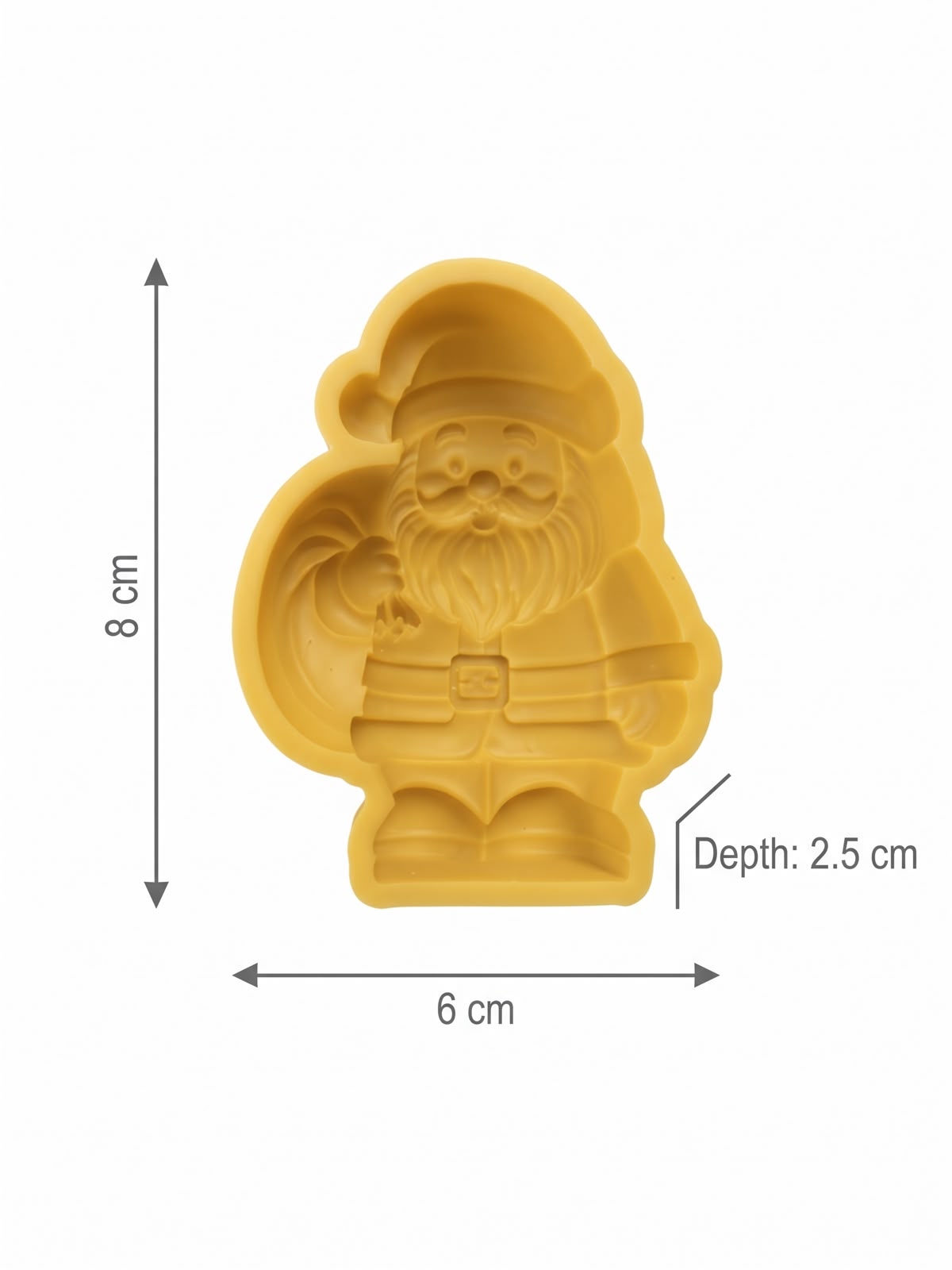 Santa Claus Silicone Mould - 8 x 6 x 2.5 cm for Christmas Cake, Chocolate, Candle and Resin