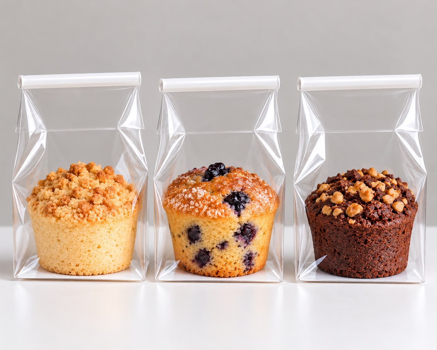 Small Clear Treat Pouch with Metal Twist Tie - 3 x 3 inch Base, 6 inch Height (Pack of 10)