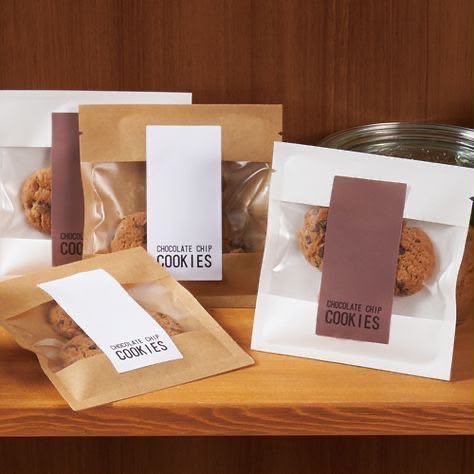 Single Cookie Pouch 4 x 4 inch - Kraft Window Pouch with Inner Lamination, Heat Sealable