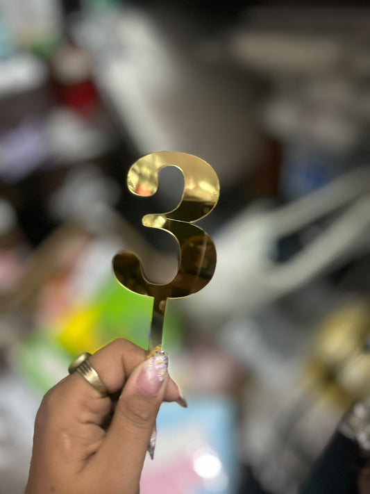Golden Number Topper Combo of 10 topper 0-9