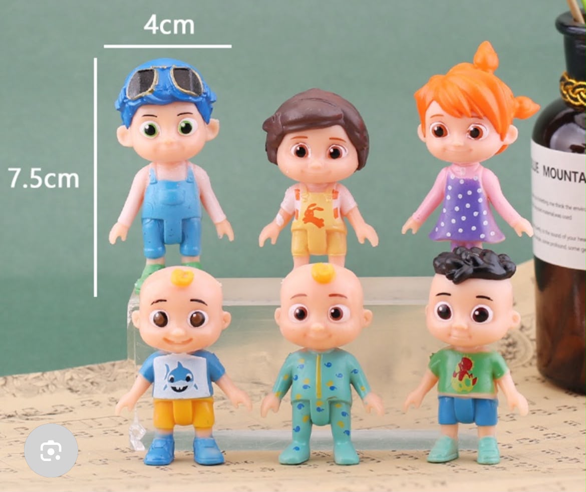 TV Show Cartoon Character Komal Toys Set for Cake Decoration | 6 Pieces