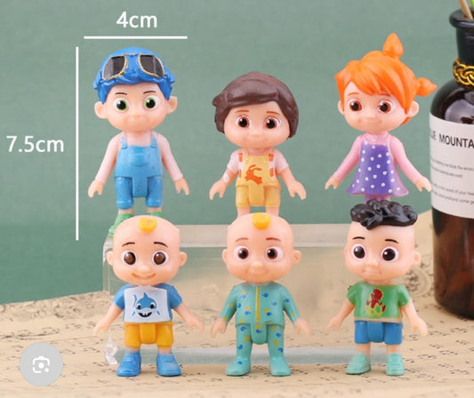 TV Show Cartoon Character Komal Toys Set for Cake Decoration | 6 Pieces