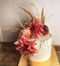 Dahlia Flower Bunch - 5 cm Dahlias with Matching Daisies and Fillers, 10 Big and 10 Small Flowers per Bunch for Cake Decoration, Home Decor and Hampers