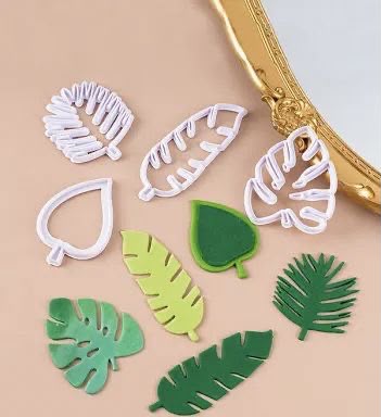 Tropical Leaf Cutter Set - Monstera, Palm & Banana Leaf (Set of 4)