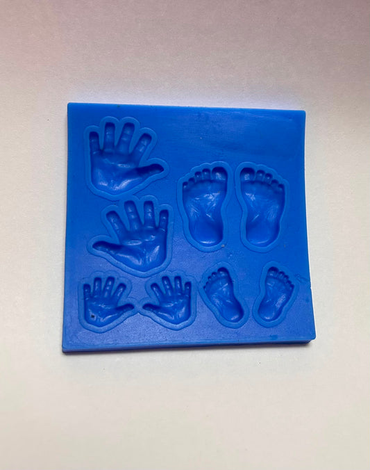 Baby Hand and Foot Print Silicone Mould - 8 Cavity Fondant & Chocolate Mould