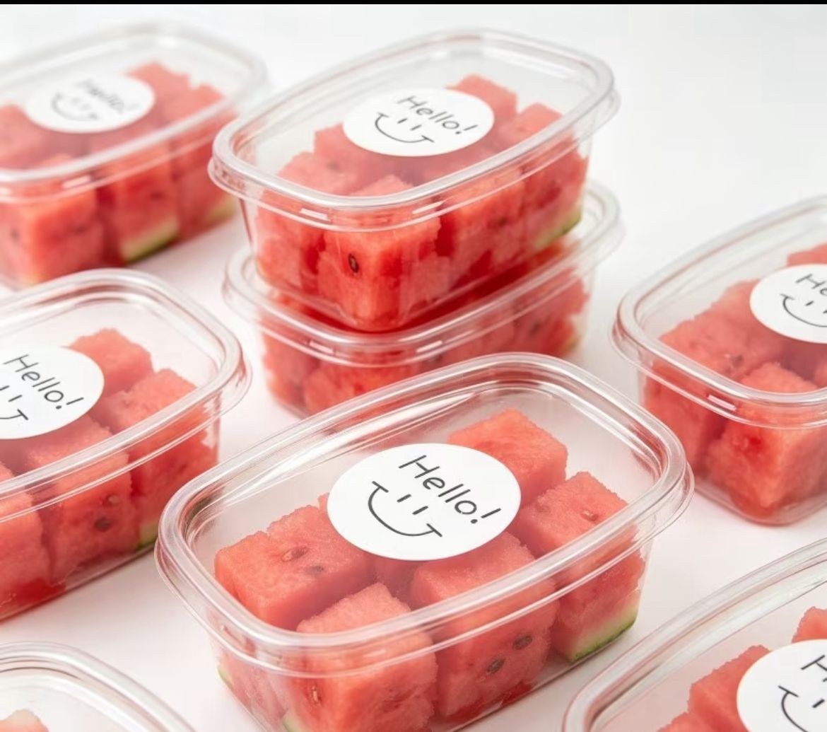 PVC Rectangular Tub with Lid - 300 ml Transparent Food Container