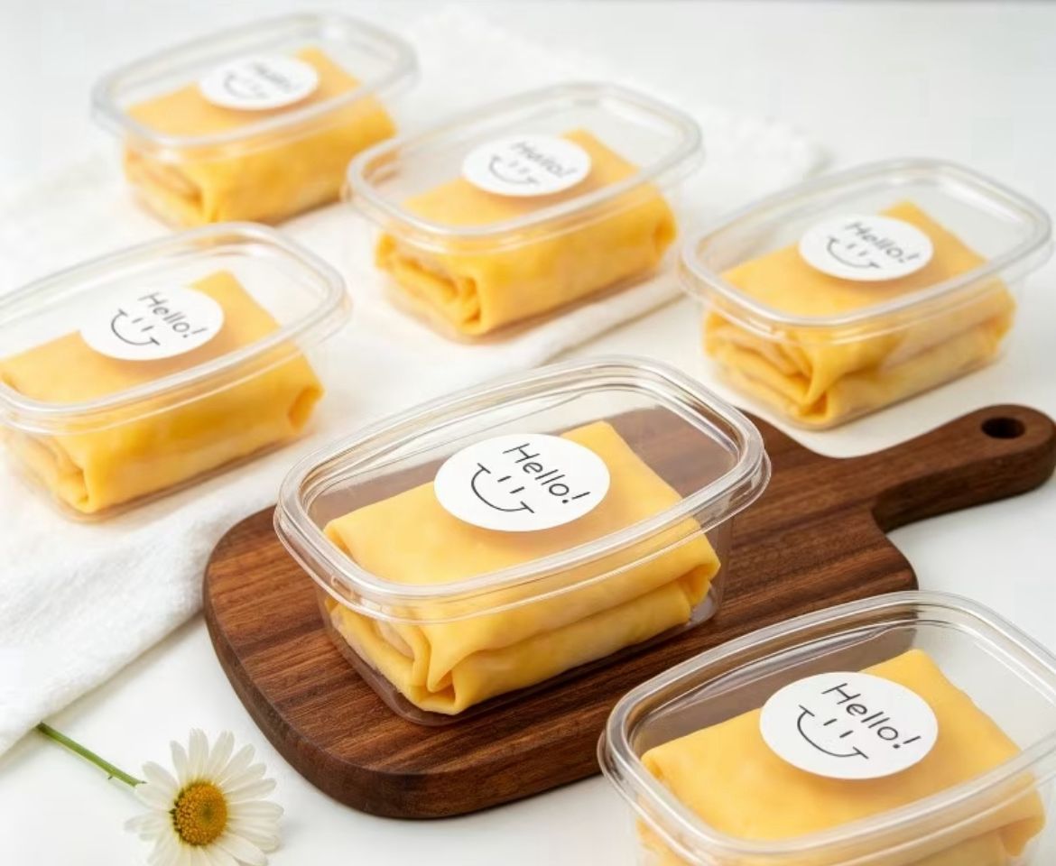 PVC Rectangular Tub with Lid - 300 ml Transparent Food Container