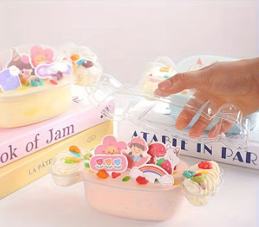 Candy Shape PVC Tub with Lid - Transparent Toffee Shaped Gift and Dessert Box