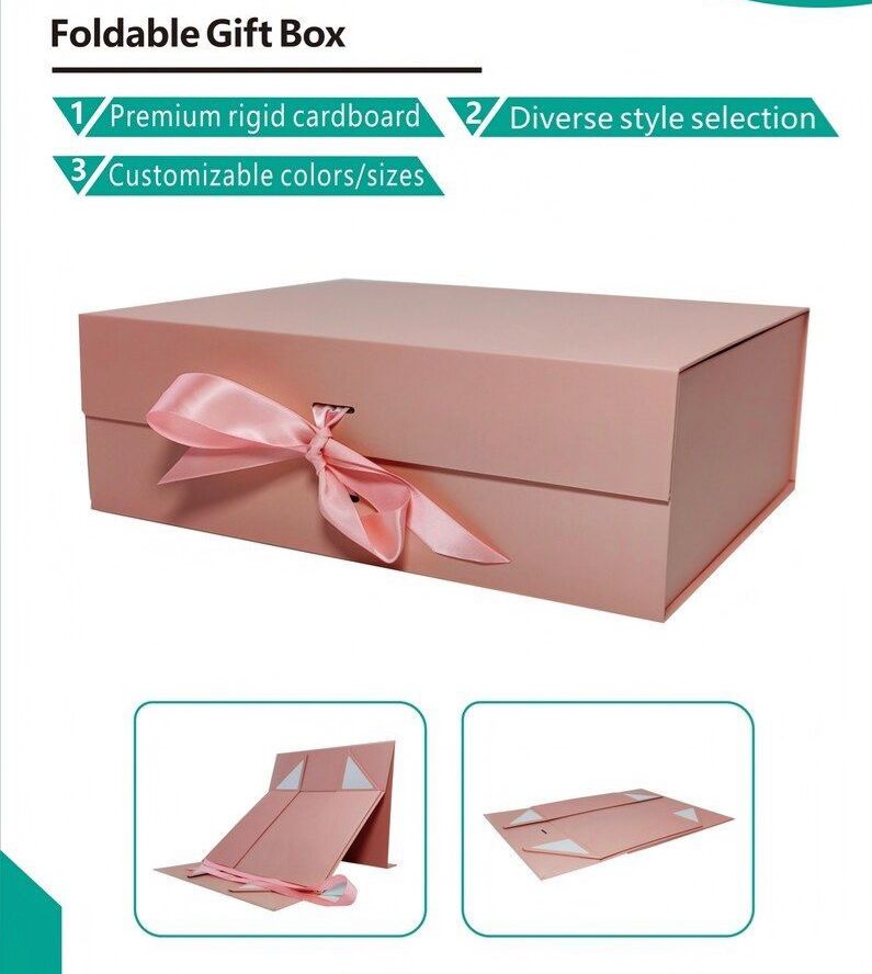 Premium Foldable Magnetic Ribbon Gift Boxes – Festive Edition