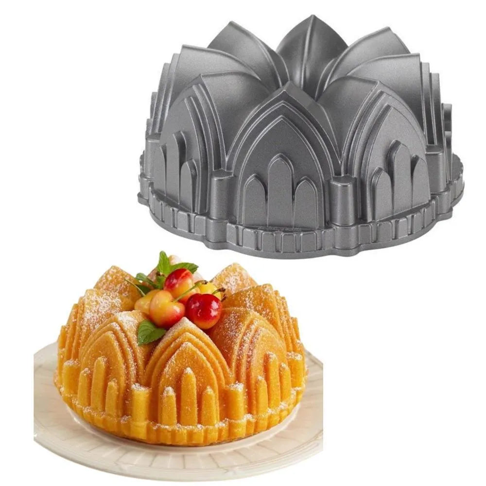 Nordic Ware Cathedral Bundt Pan - Cast Aluminium Cake Mould, Silver